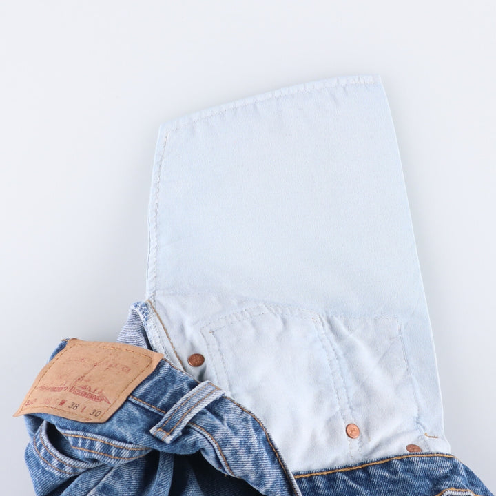 90'S Levi's 00550-4891 Relaxed Fit Tapered Leg Denim Pants, Made in USA, Men's Size 38, Vintage cotton blue type Vintage Second Hand