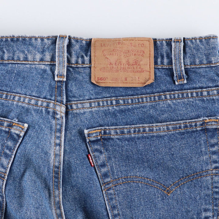 90'S Levi's 560-4891 Loose Fit Tapered Leg Denim Pants, Made in USA, Men's Size 34, Vintage cotton blue type Vintage Second Hand
