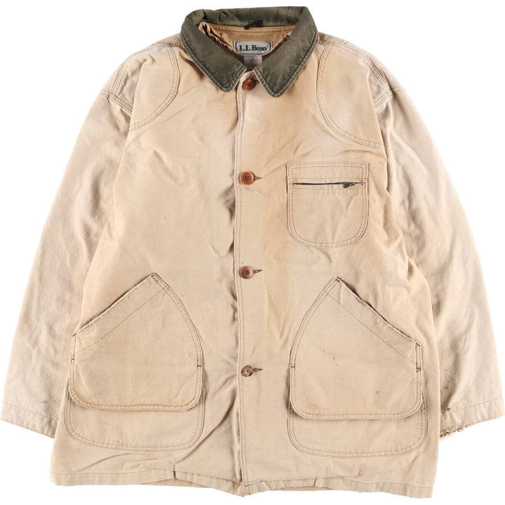Vintage LLBean Duck Hunting Jacket from the 1980s-1990s, Men's Size XL cotton Beige type Vintage Second Hand