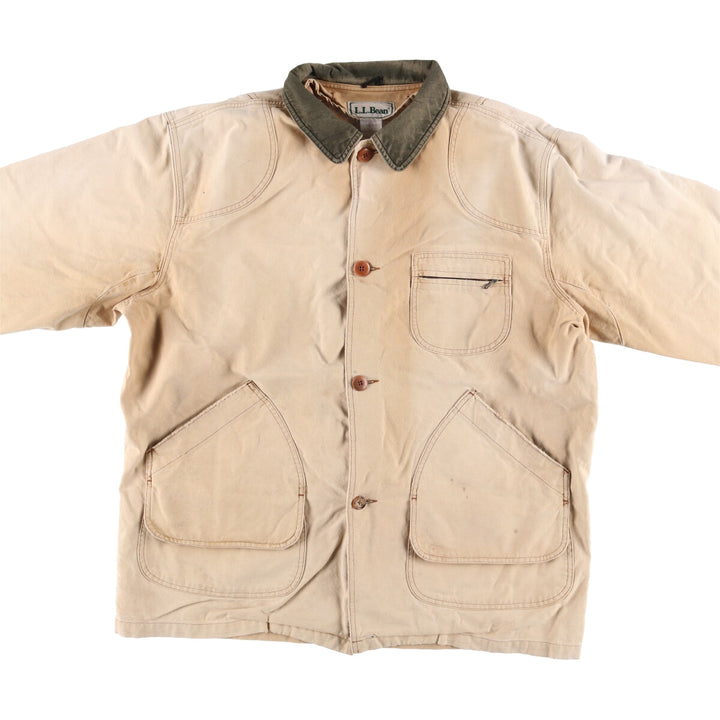 Vintage LLBean Duck Hunting Jacket from the 1980s-1990s, Men's Size XL cotton Beige type Vintage Second Hand