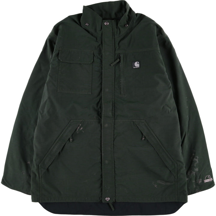2000'S Carhartt Waterproof Breathable Nylon Jacket, Men's Size L Nylon dark green Vintage Second Hand