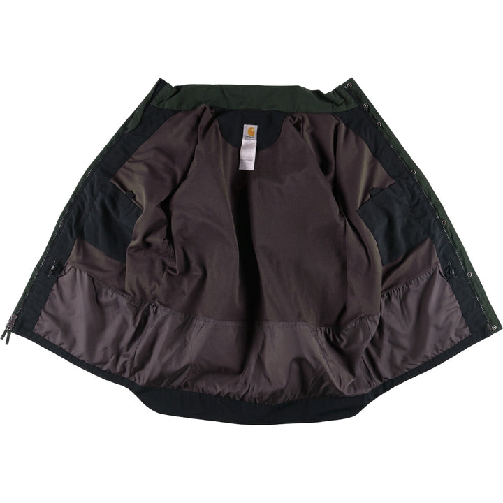 2000'S Carhartt Waterproof Breathable Nylon Jacket, Men's Size L Nylon dark green Vintage Second Hand