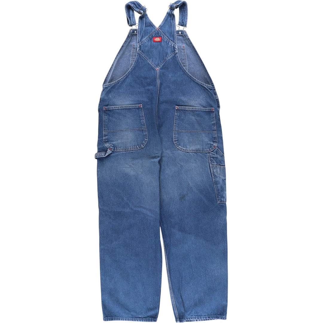 Dickies Men's Oversized Denim Overalls (Size W43) cotton blue type Vintage Second Hand