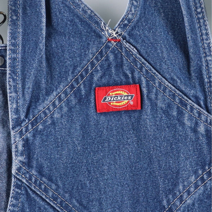 Dickies Men's Oversized Denim Overalls (Size W43) cotton blue type Vintage Second Hand