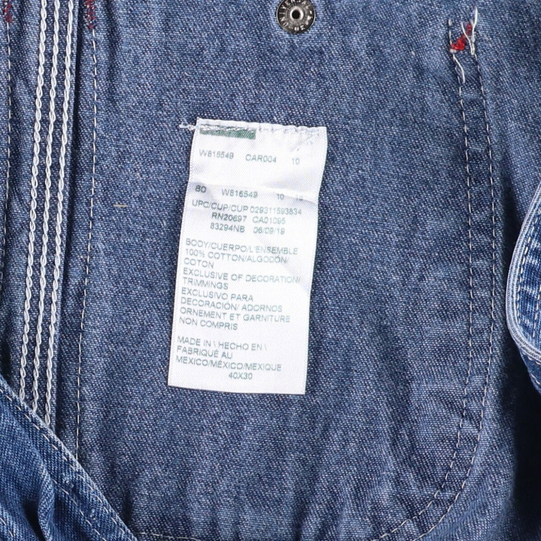 Dickies Men's Oversized Denim Overalls (Size W43) cotton blue type Vintage Second Hand