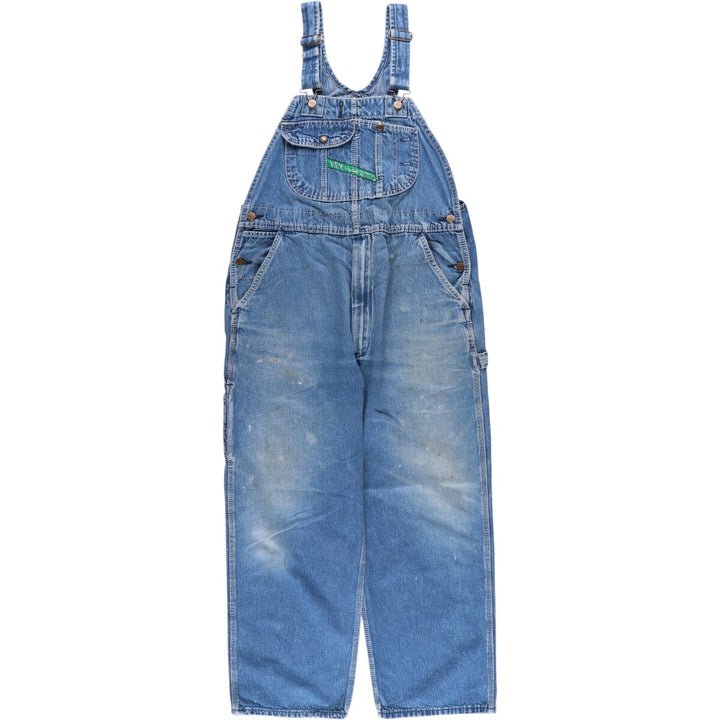 90'S Key Men's Vintage Denim Overalls, Size W37 cotton blue type Vintage Second Hand