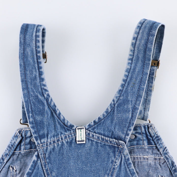 90'S Key Men's Vintage Denim Overalls, Size W37 cotton blue type Vintage Second Hand