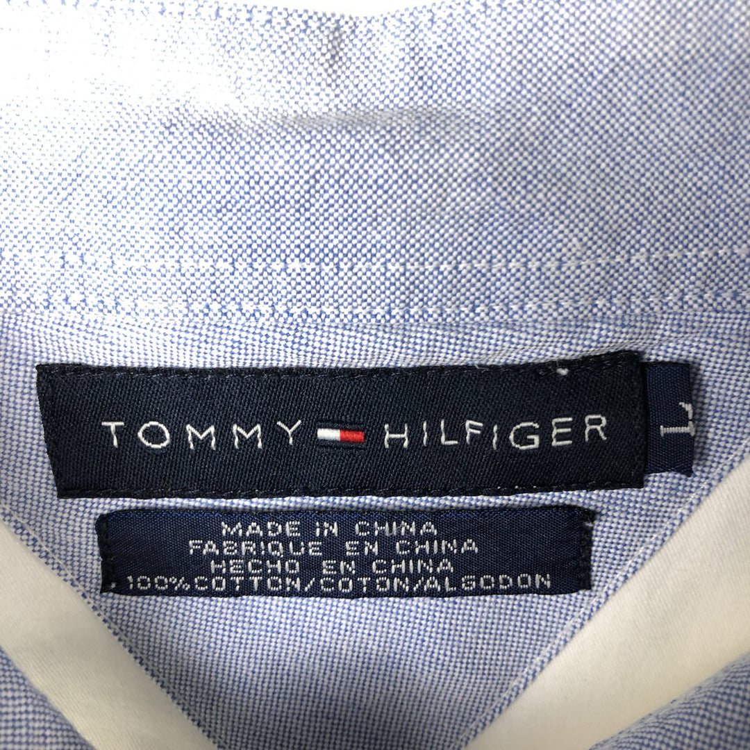 Tommy Hilfiger short-sleeved button-down shirt, men's size L cotton white type Vintage Second Hand
