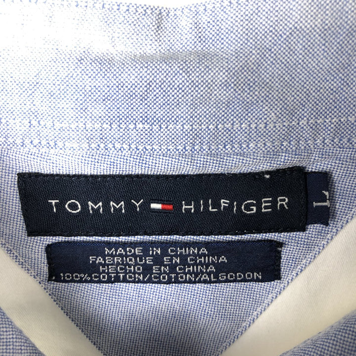 Tommy Hilfiger short-sleeved button-down shirt, men's size L cotton white type Vintage Second Hand
