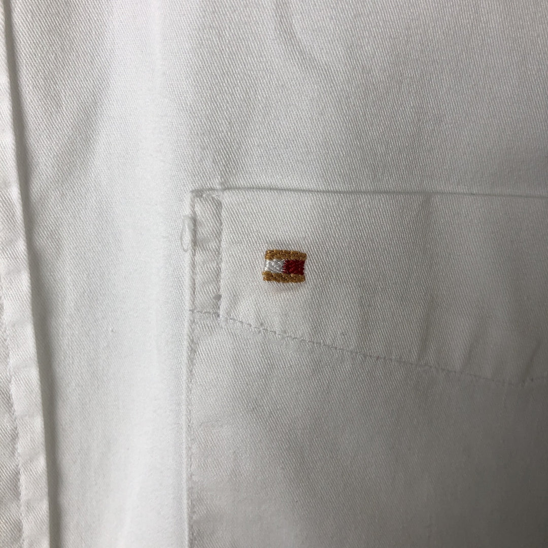 Tommy Hilfiger short-sleeved button-down shirt, men's size L cotton white type Vintage Second Hand