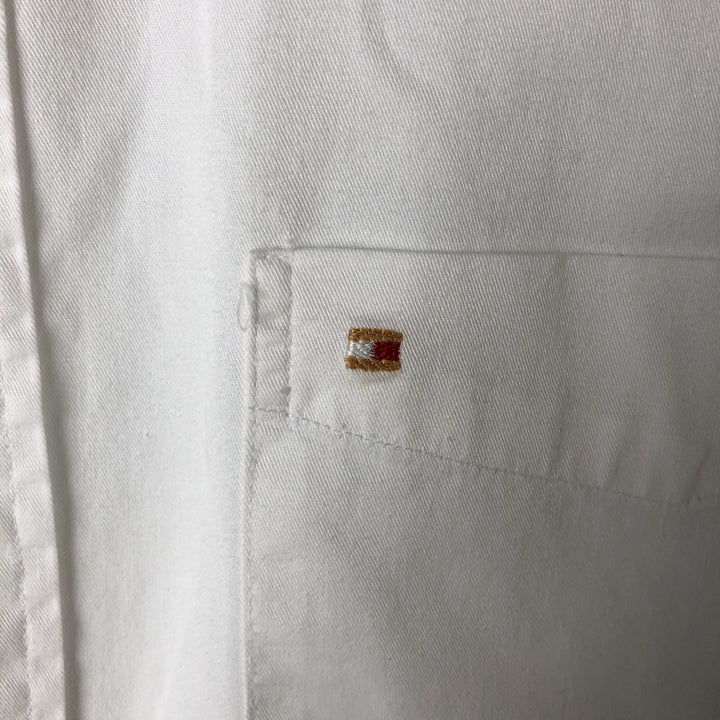 Tommy Hilfiger short-sleeved button-down shirt, men's size L cotton white type Vintage Second Hand