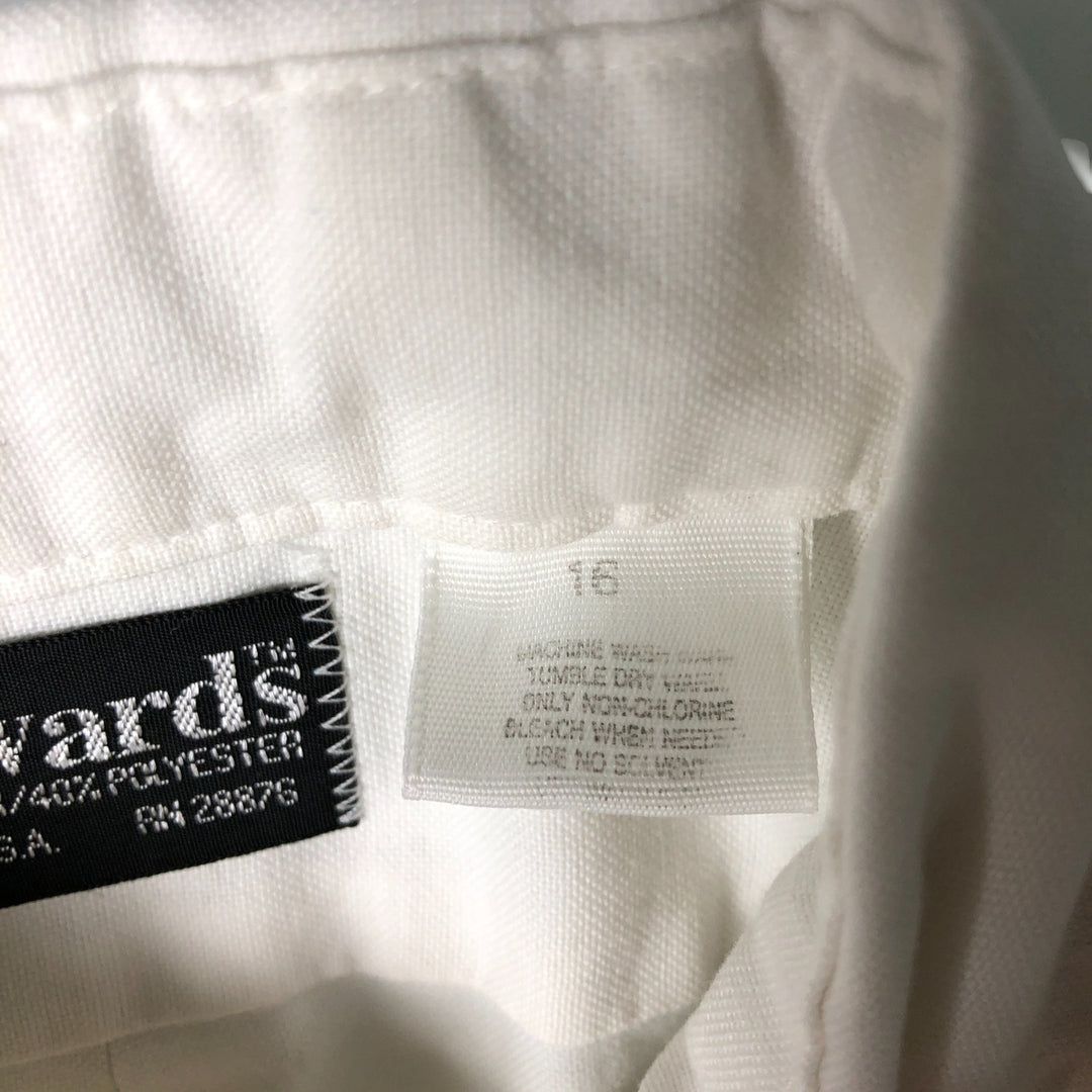 Edwards Short Sleeve Button-Down Shirt, Made in USA, Men's Size L cotton white type Vintage Second Hand