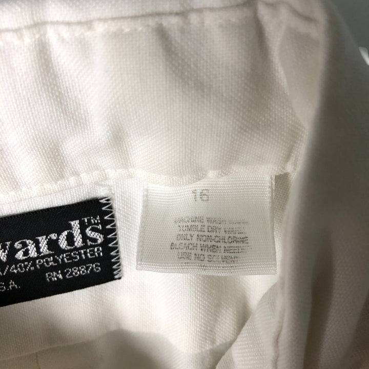 Edwards Short Sleeve Button-Down Shirt, Made in USA, Men's Size L cotton white type Vintage Second Hand