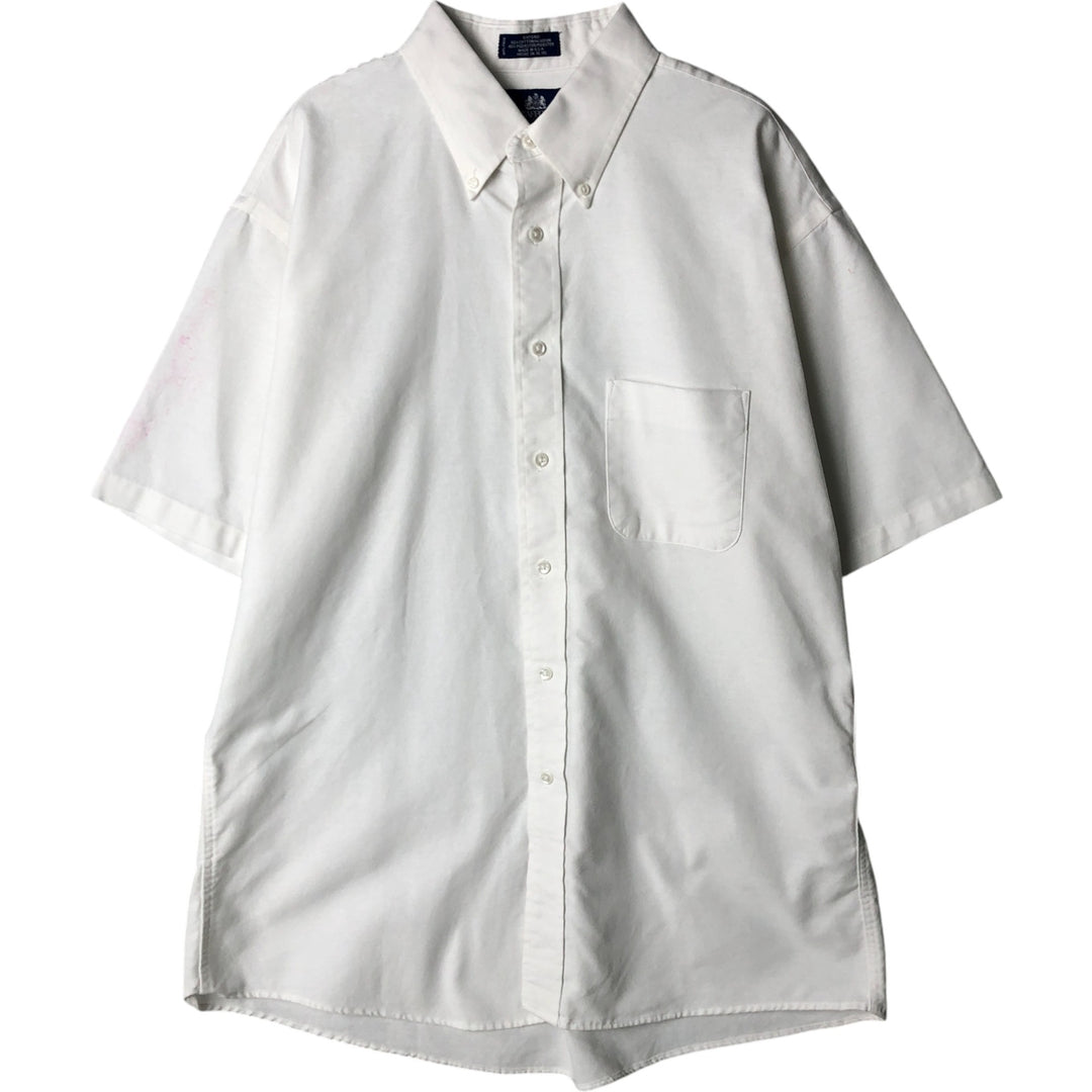STAFFFORD Short Sleeve Button-Down Shirt, Made in USA, Men's Size XL cotton white type Vintage Second Hand