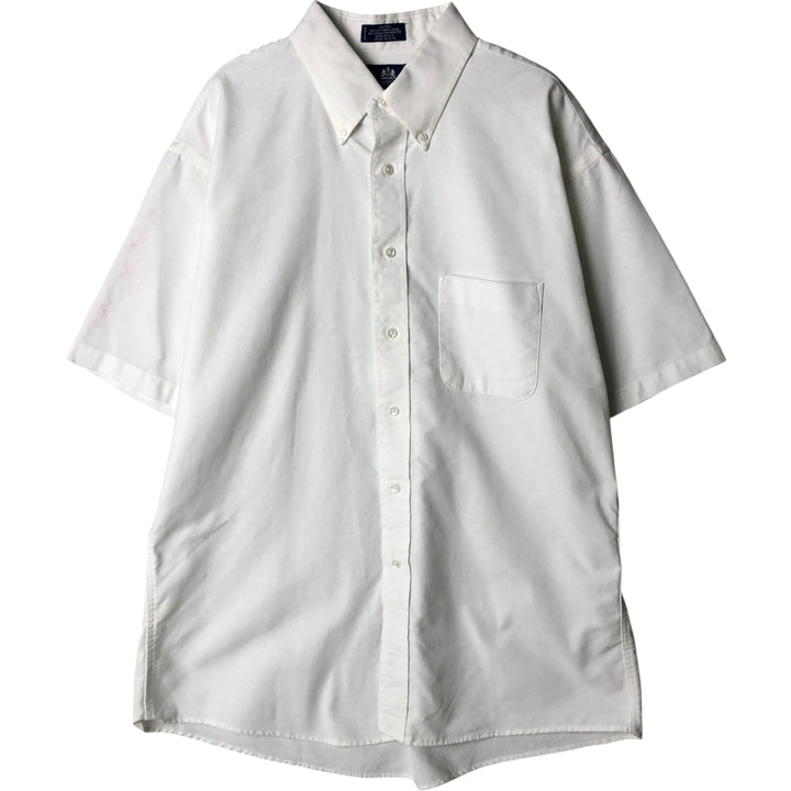 STAFFFORD Short Sleeve Button-Down Shirt, Made in USA, Men's Size XL cotton white type Vintage Second Hand