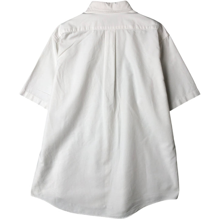 90'S LLBean Vintage Short Sleeve Button-Down Shirt, Made in USA, Men's Size L cotton white type Vintage Second Hand