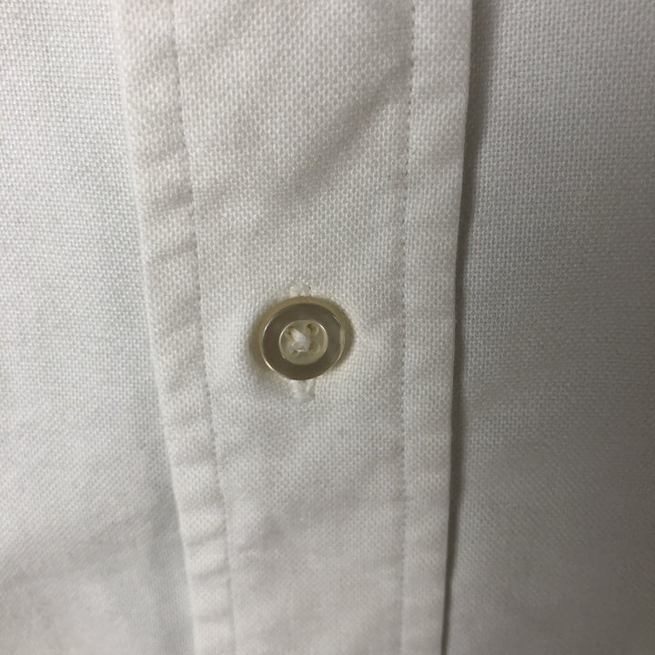 90'S LLBean Vintage Short Sleeve Button-Down Shirt, Made in USA, Men's Size L cotton white type Vintage Second Hand