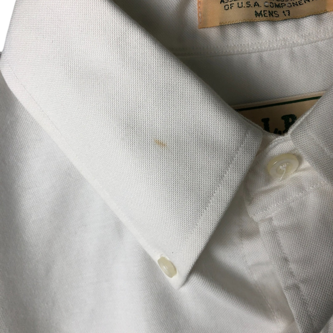 90'S LLBean Vintage Short Sleeve Button-Down Shirt, Made in USA, Men's XL cotton white type Vintage Second Hand