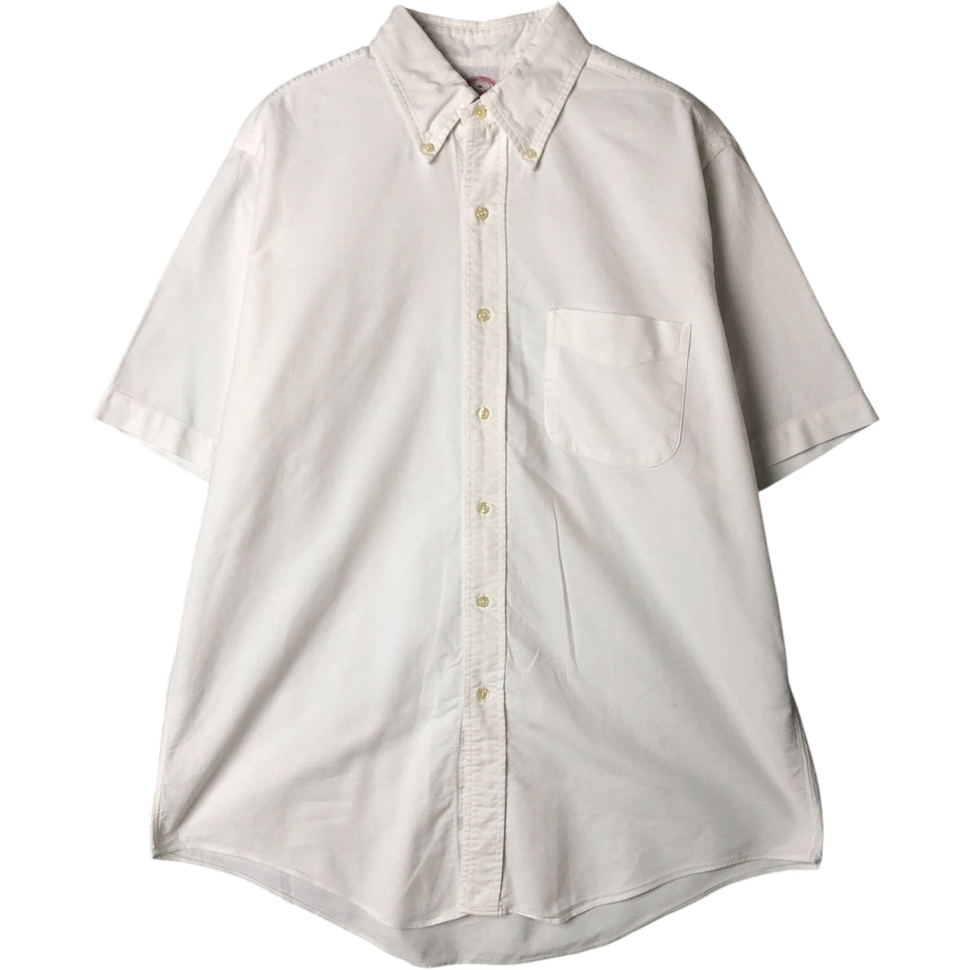 90'S Brooks Brothers Est. 1818 short-sleeved button-down shirt, Made in USA, Men's Size L, Vintage cotton white type Vintage Second Hand