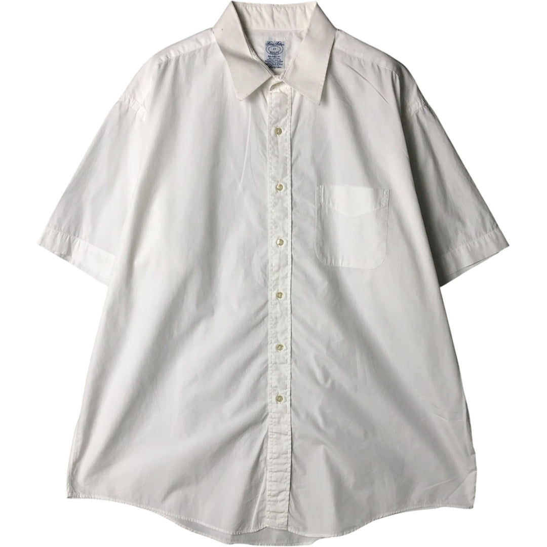 Vintage 80s-90'S Brooks Brothers MAKERS short-sleeved cotton shirt, Made in USA, Men's XL cotton white type Vintage Second Hand