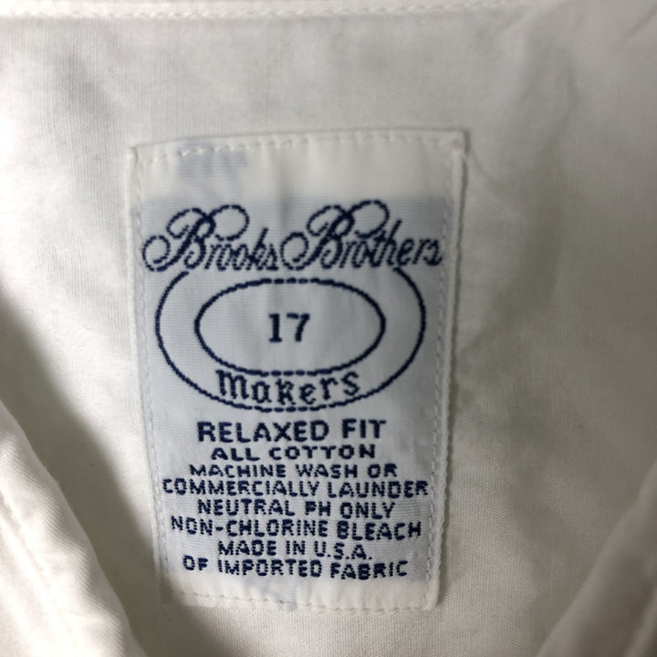 Vintage 80s-90'S Brooks Brothers MAKERS short-sleeved cotton shirt, Made in USA, Men's XL cotton white type Vintage Second Hand