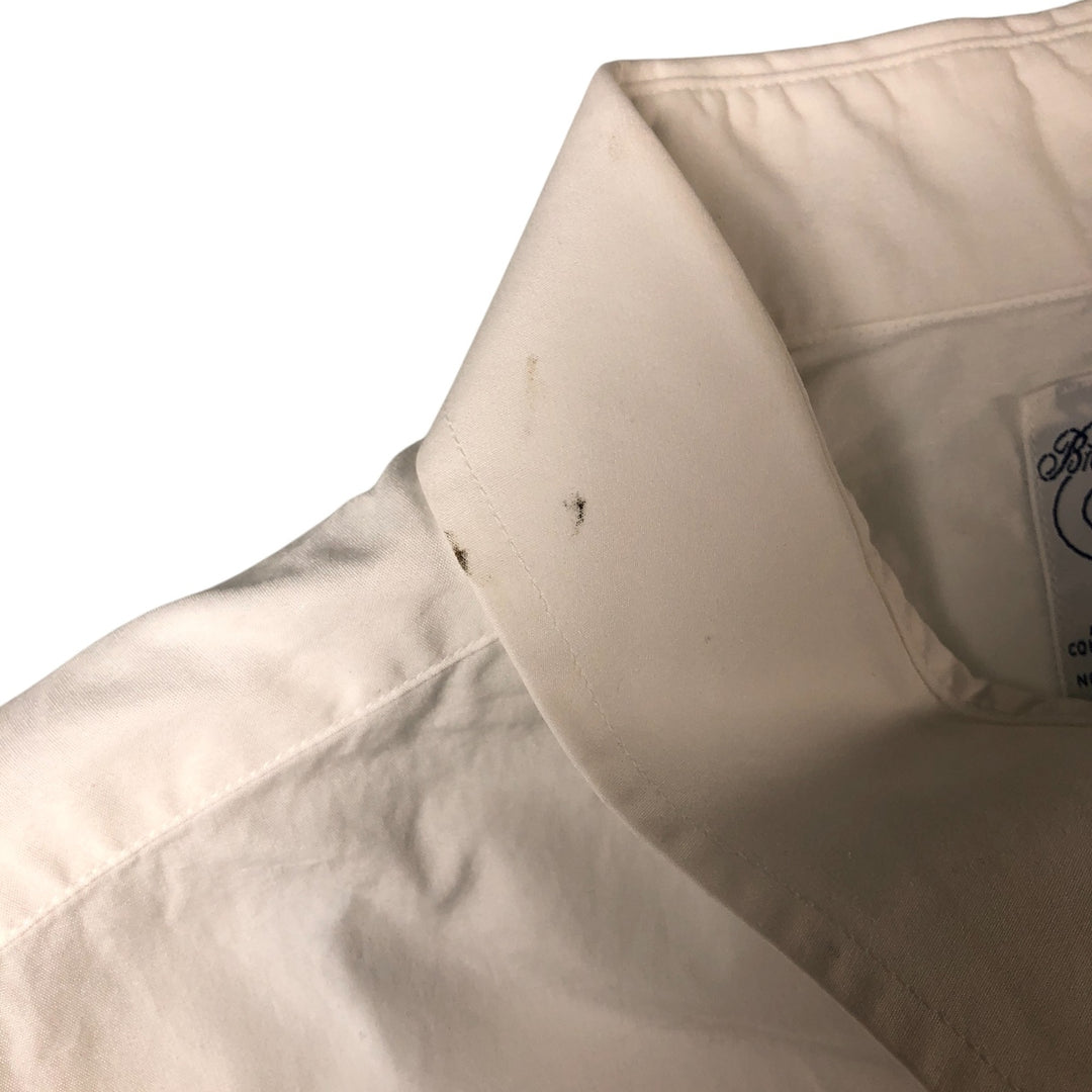 Vintage 80s-90'S Brooks Brothers MAKERS short-sleeved cotton shirt, Made in USA, Men's XL cotton white type Vintage Second Hand