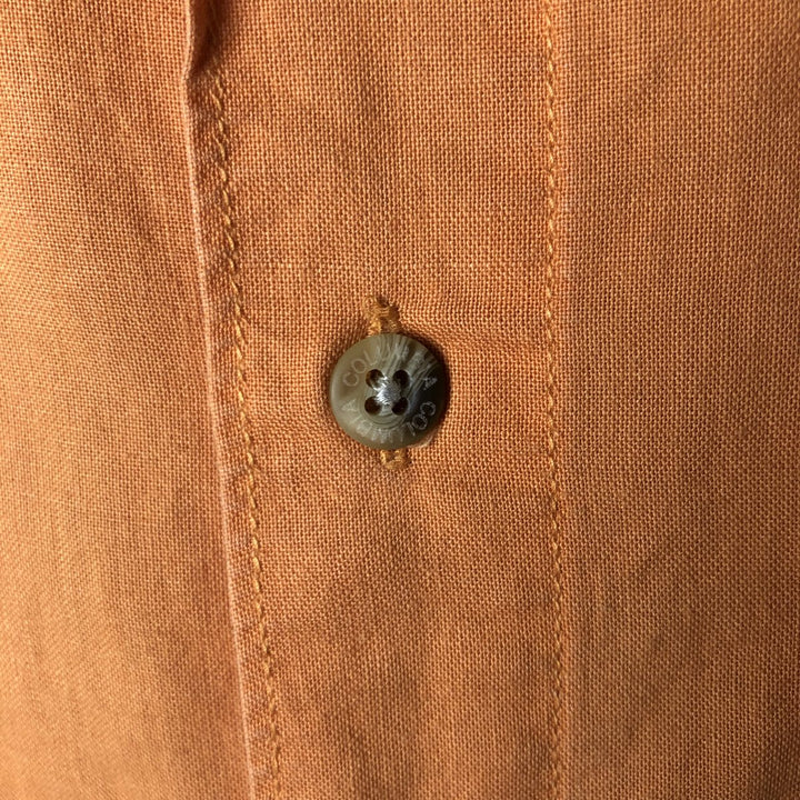 2000'S Columbia Wide Collar Short Sleeve Linen Box Shirt, Men's Size L Lamy orange type Vintage Second Hand