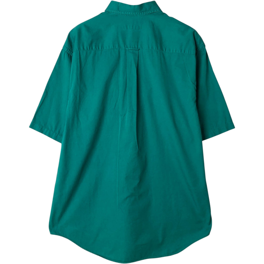 Vintage 90'S Nautica short-sleeved button-down shirt, made in the USA, size M, men's cotton green type Vintage Second Hand
