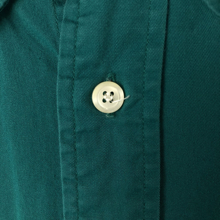 Vintage 90'S Nautica short-sleeved button-down shirt, made in the USA, size M, men's cotton green type Vintage Second Hand
