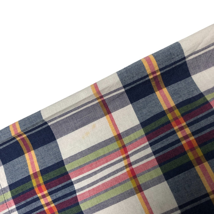 Ralph Lauren Madras Check Short Sleeve Button Down Check Shirt Men's XL cotton navy blue type Vintage Second Hand