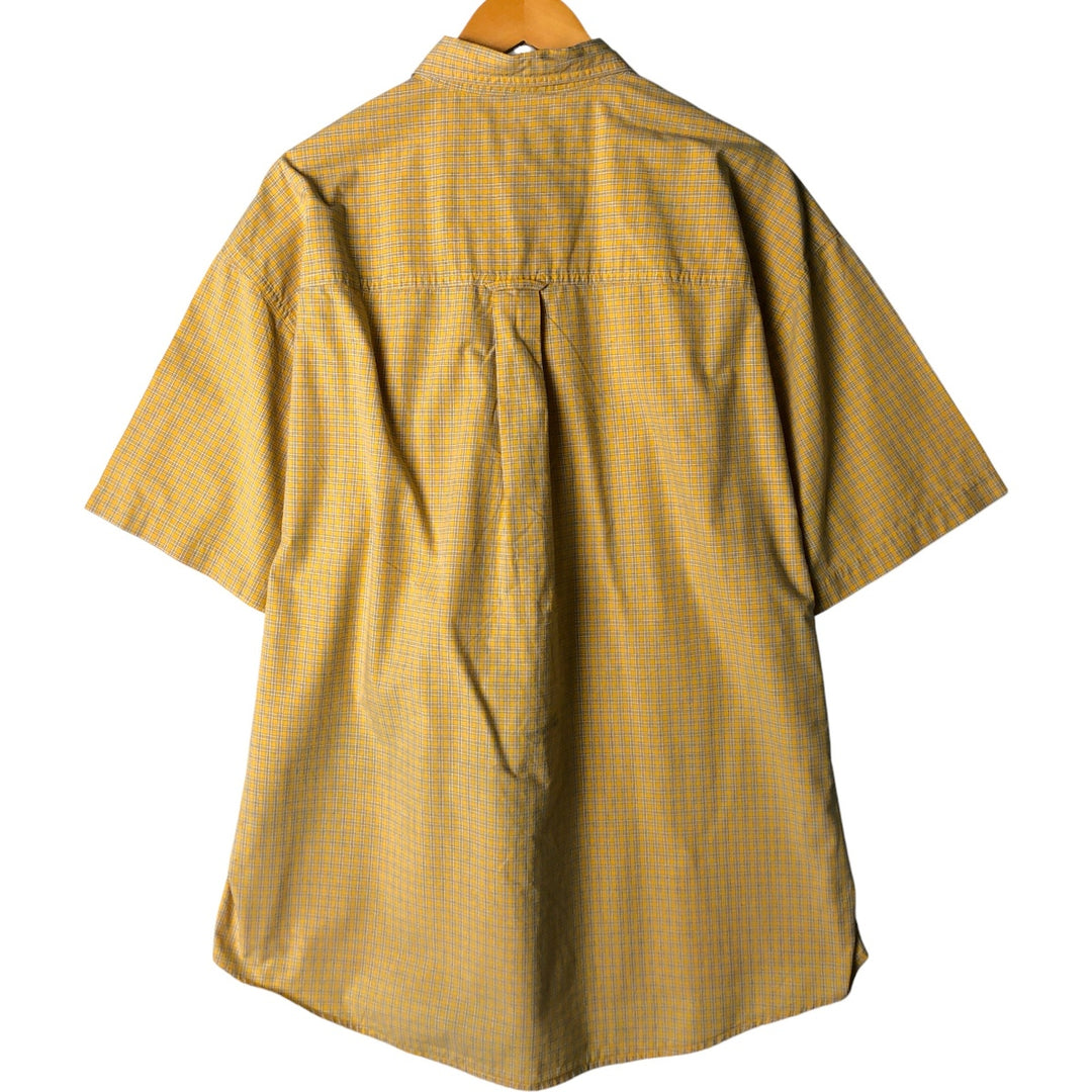 Ralph Lauren CHAPS short sleeve button down check shirt men's XL size cotton yellow type Vintage Second Hand