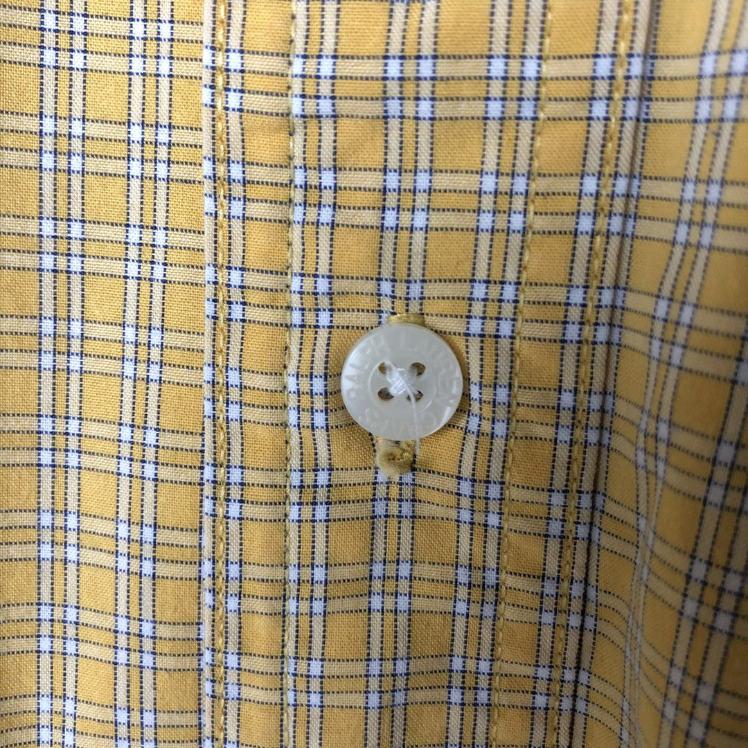 Ralph Lauren CHAPS short sleeve button down check shirt men's XL size cotton yellow type Vintage Second Hand