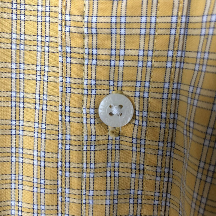 Ralph Lauren CHAPS short sleeve button down check shirt men's XL size cotton yellow type Vintage Second Hand
