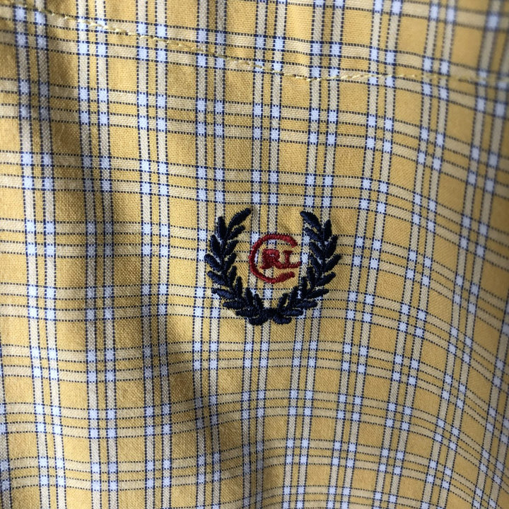 Ralph Lauren CHAPS short sleeve button down check shirt men's XL size cotton yellow type Vintage Second Hand