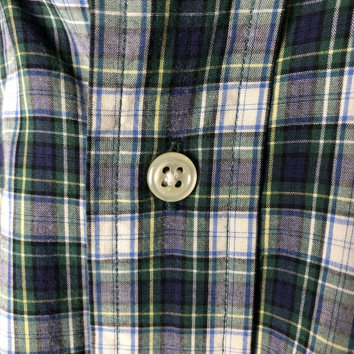 Ralph Lauren BLAKE short sleeve button down check shirt men's XL size cotton green type Vintage Second Hand
