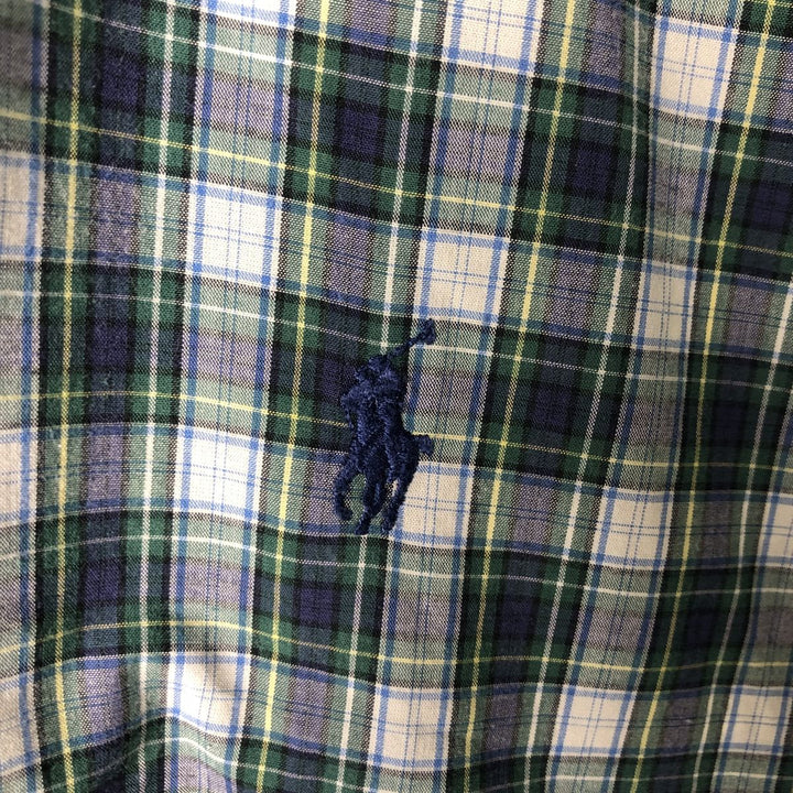 Ralph Lauren BLAKE short sleeve button down check shirt men's XL size cotton green type Vintage Second Hand