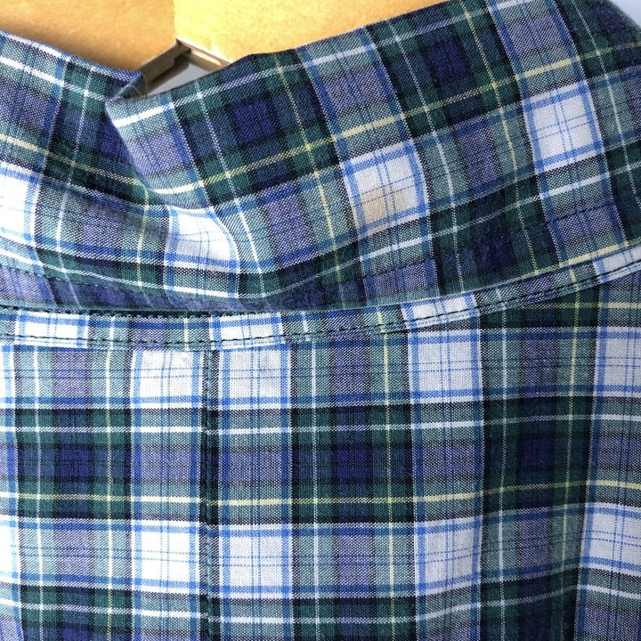 Ralph Lauren BLAKE short sleeve button down check shirt men's XL size cotton green type Vintage Second Hand