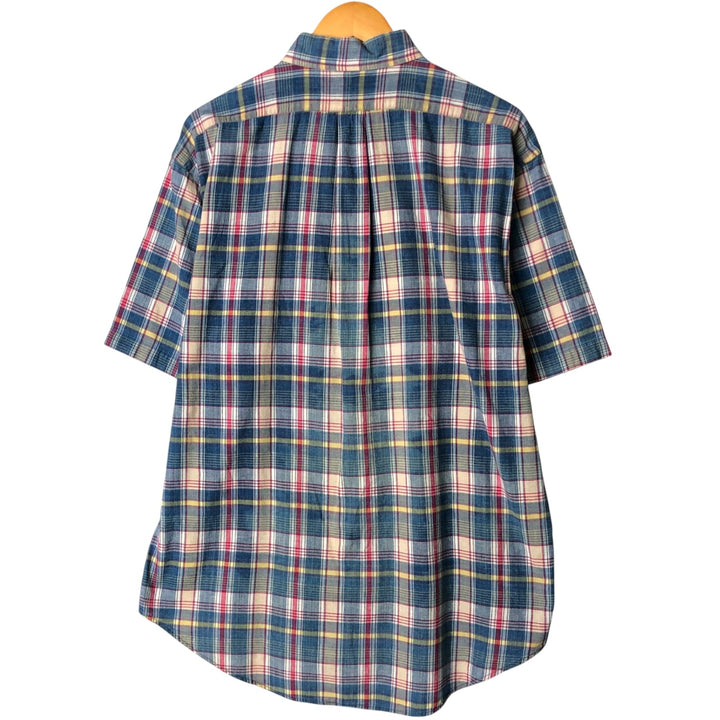 Ralph Lauren BLAKE short sleeve button down check shirt, men's size L cotton blue type Vintage Second Hand