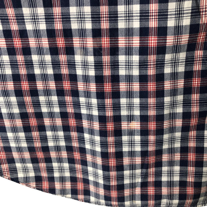 Vintage 90'S Ralph Lauren SPORT short-sleeved button-down checked shirt, size L, men's size L cotton navy blue type Vintage Second Hand