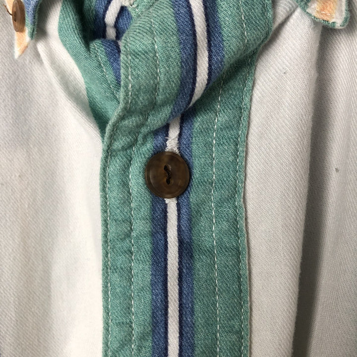 Vintage 1980'S Ralph Lauren multi-stripe short-sleeved button-down chaps, size L, men's. cotton blue type Vintage Second Hand