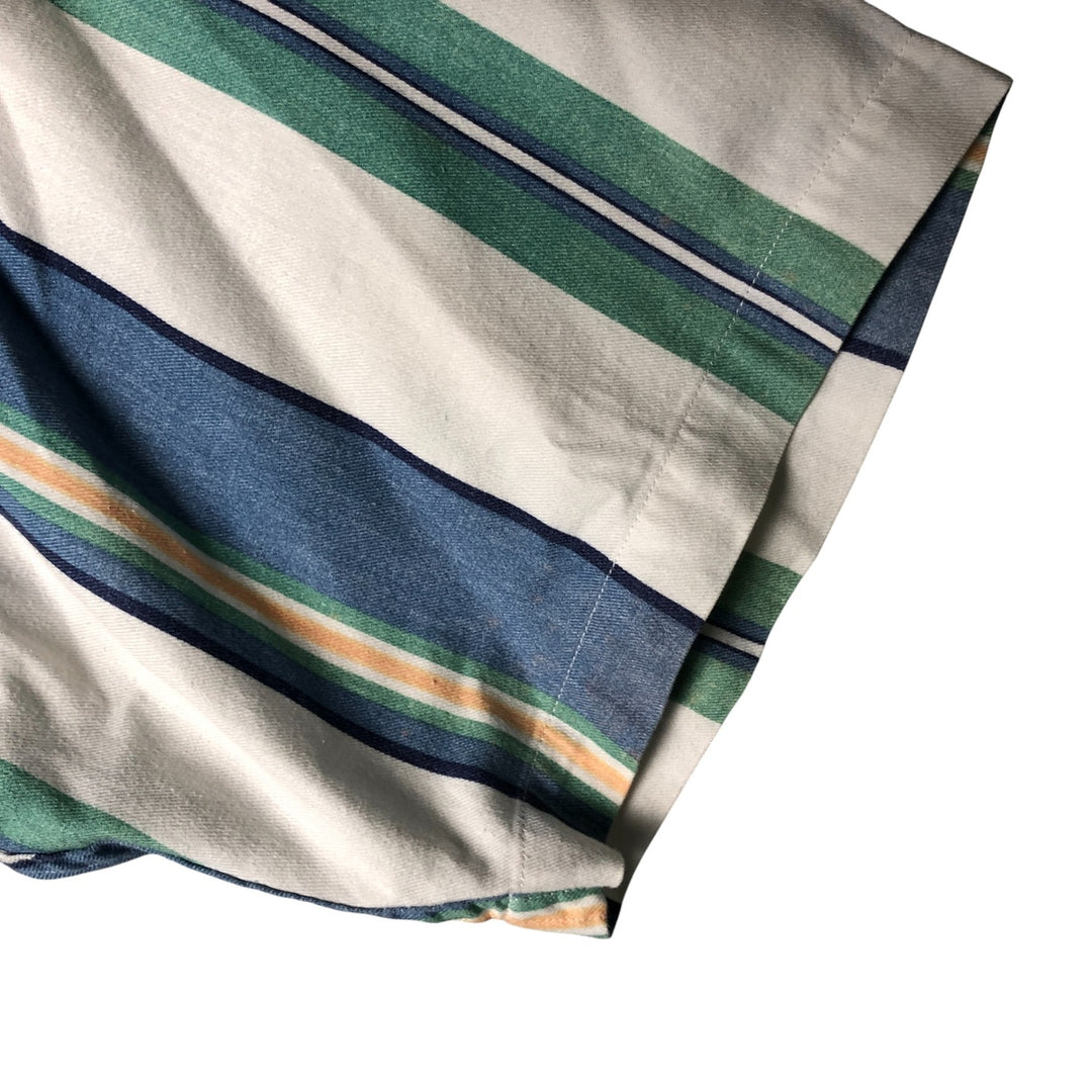 Vintage 1980'S Ralph Lauren multi-stripe short-sleeved button-down chaps, size L, men's. cotton blue type Vintage Second Hand