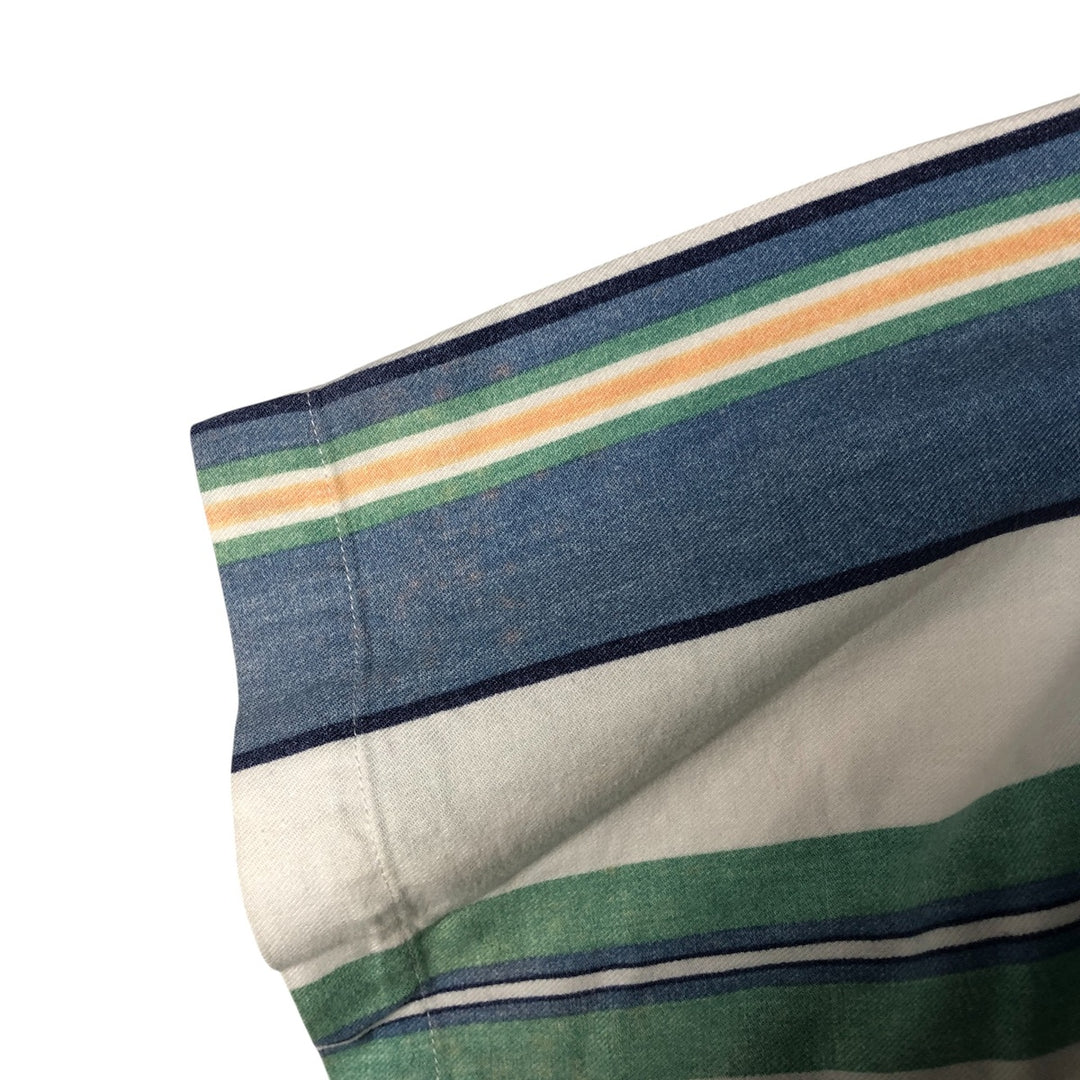 Vintage 1980'S Ralph Lauren multi-stripe short-sleeved button-down chaps, size L, men's. cotton blue type Vintage Second Hand