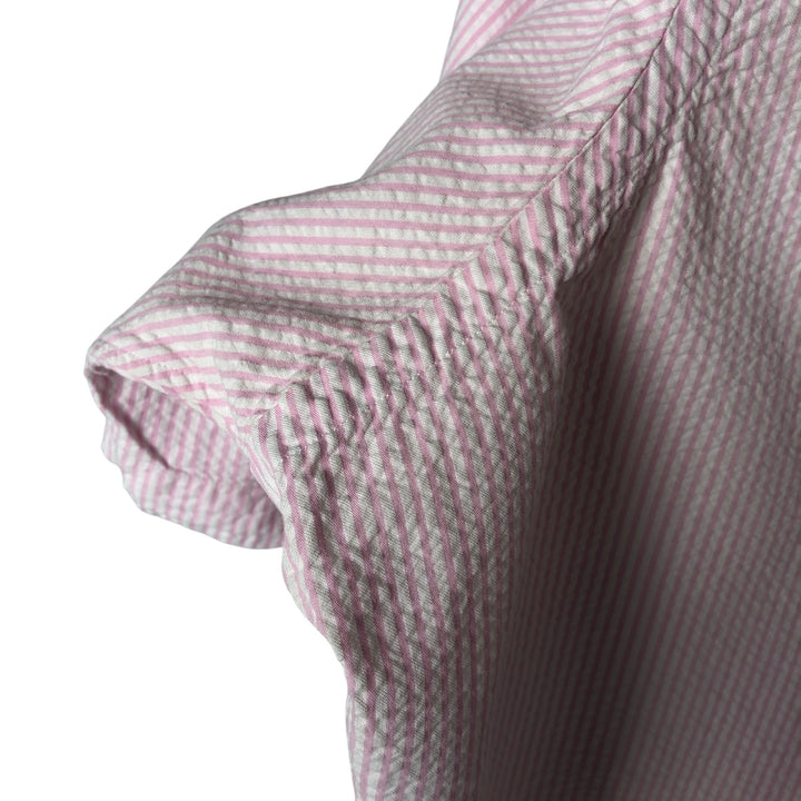 Ralph Lauren Classic Fit Seersucker Short Sleeve Button-Down Check Shirt, Men's Size XL cotton pink type Vintage Second Hand