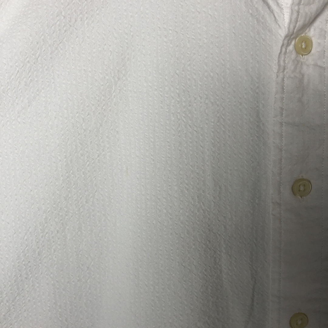 Oversized Ralph Lauren seersucker short-sleeve button-down striped shirt, men's size XXXL cotton white type Vintage Second Hand
