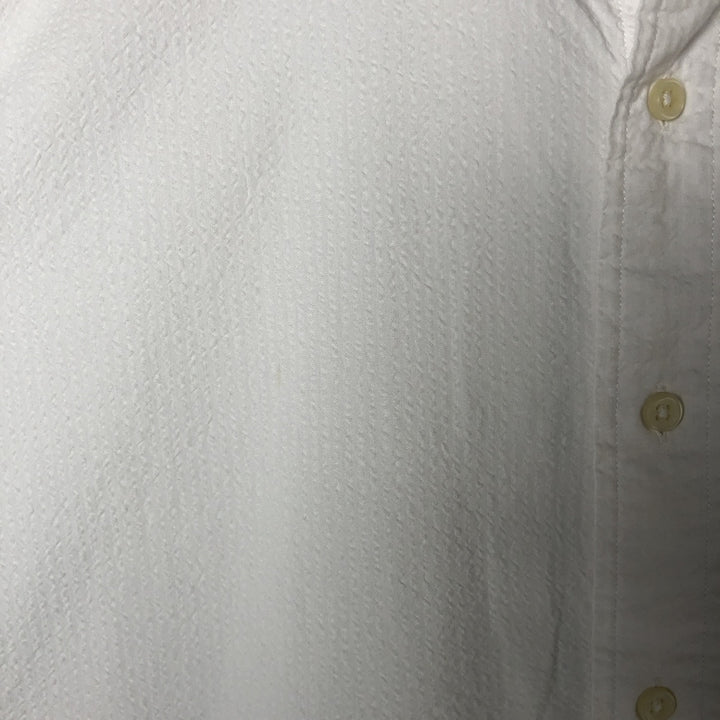 Oversized Ralph Lauren seersucker short-sleeve button-down striped shirt, men's size XXXL cotton white type Vintage Second Hand