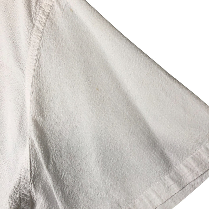 Oversized Ralph Lauren seersucker short-sleeve button-down striped shirt, men's size XXXL cotton white type Vintage Second Hand