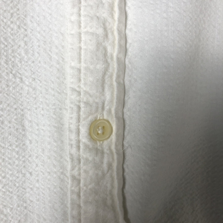 Ralph Lauren Classic Fit Seersucker Short Sleeve Button Down Striped Shirt Men's Size L cotton white type Vintage Second Hand