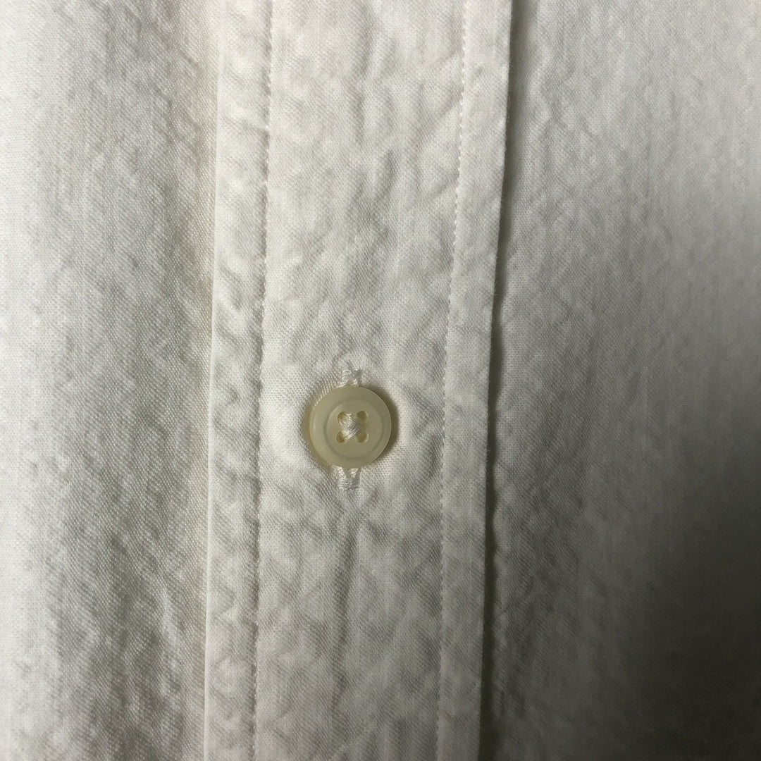 Ralph Lauren Classic Fit Seersucker Short Sleeve Button Down Striped Shirt Men's Size L cotton white type Vintage Second Hand