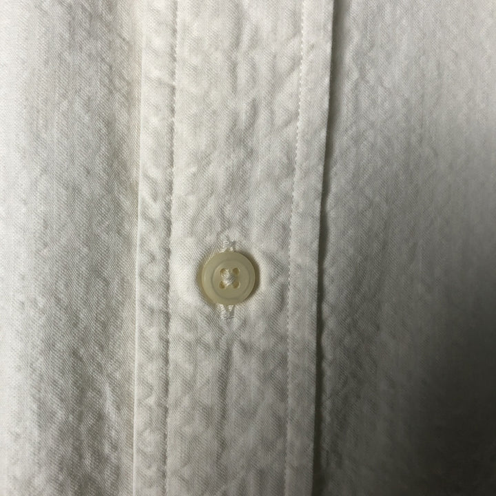 Ralph Lauren Classic Fit Seersucker Short Sleeve Button Down Striped Shirt Men's Size L cotton white type Vintage Second Hand