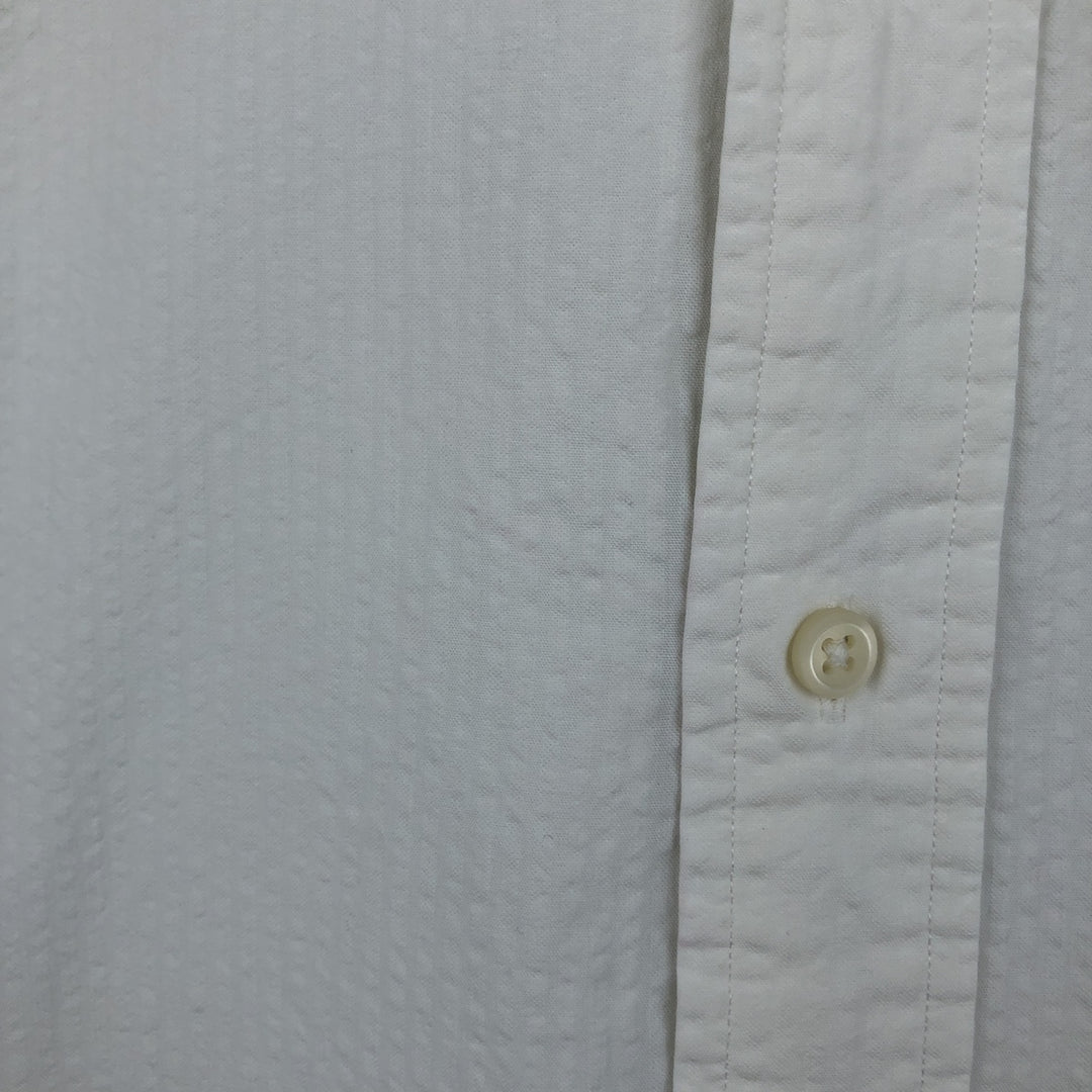 Ralph Lauren Classic Fit Seersucker Short Sleeve Button Down Striped Shirt Men's Size L cotton white type Vintage Second Hand
